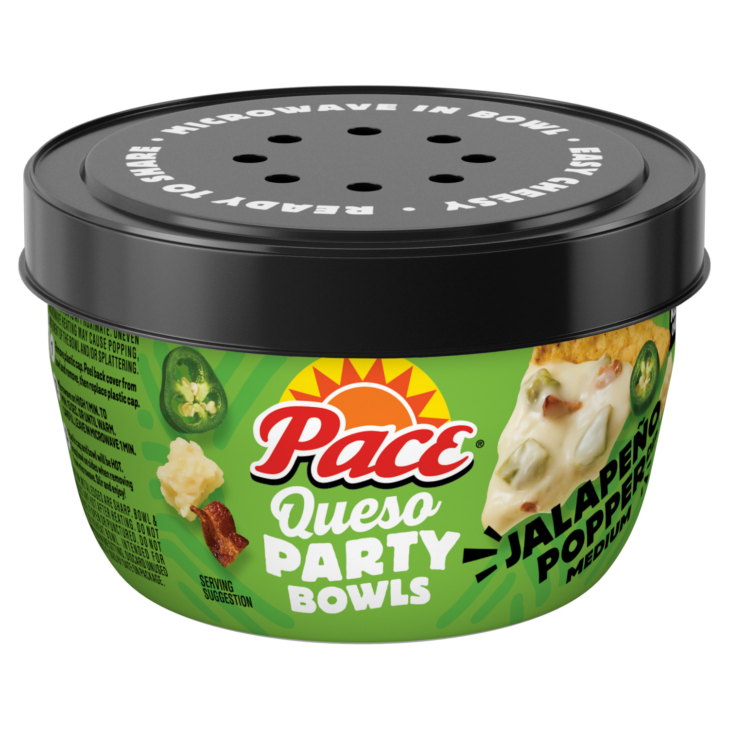 slide 1 of 5, Pace Jalapeno Popper Dip, Cheese Dip, 11 oz Microwavable Bowl, 11.000 oz