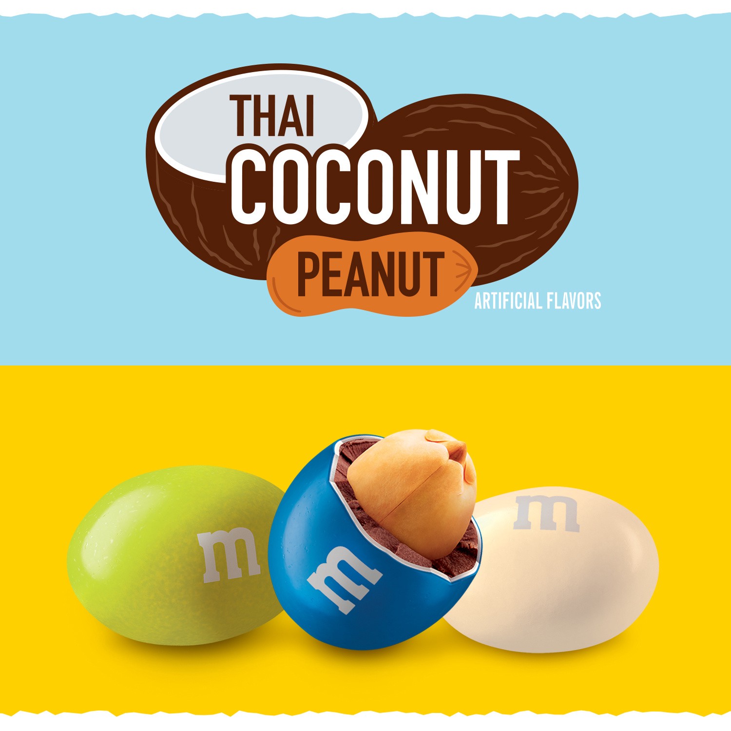 slide 4 of 5, M&M's Thai Coconut Peanut Chocolate Candy Flavor Vote, 1.74 oz., 1.74 oz