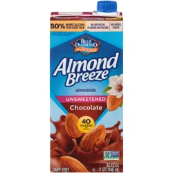 Blue Diamond Almond Breeze Unsweetened Chocolate Shelf-Stable Almondmilk, 32 oz