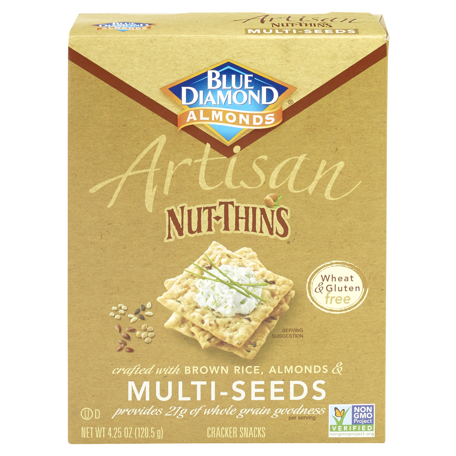 slide 1 of 2, Blue Diamond Nut-Thins Artisan Multi-Seeds Rice Cracker Snacks 4.25 oz, 4.25 oz