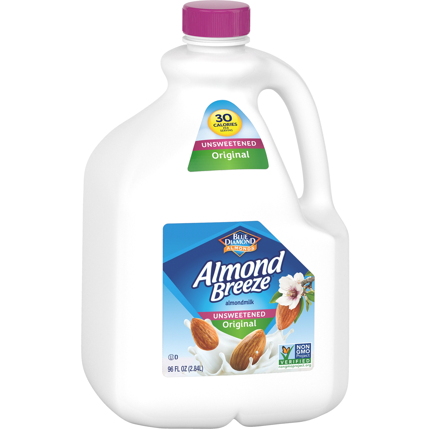 slide 1 of 1, Blue Diamond Almond Breeze Unsweetened Original Almondmilk, 96 oz, 96 fl oz