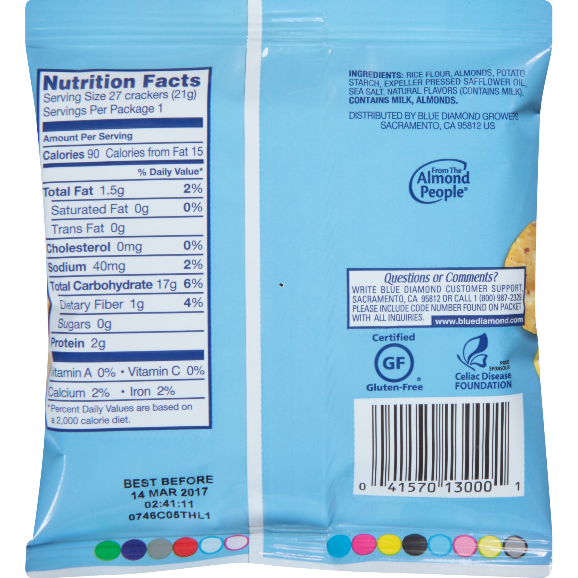 slide 4 of 6, Blue Diamond Mini Nut-Thins Hint of Sea Salt Almond & Rice Cracker Snacks, 0.74 oz