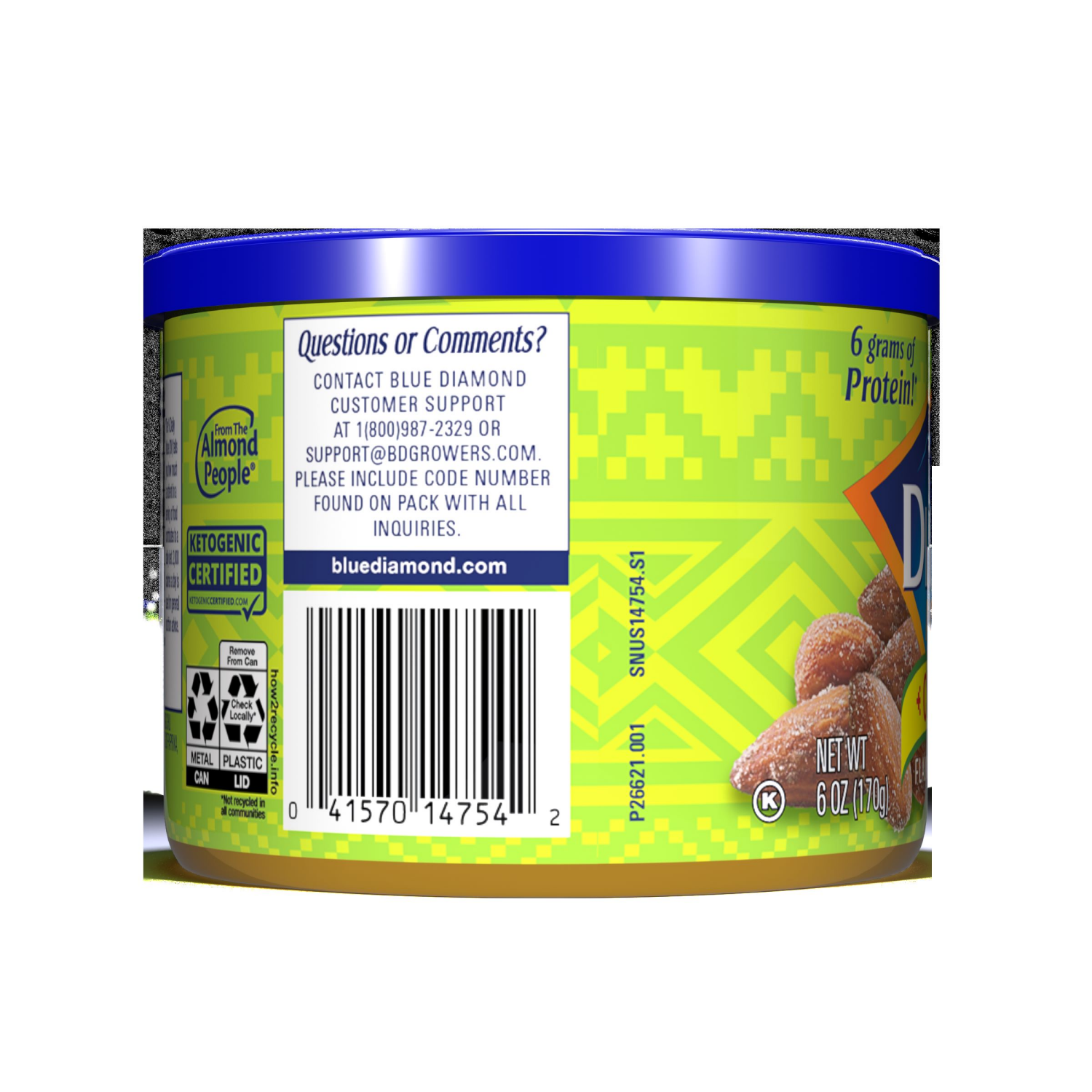 slide 3 of 3, Blue Diamond Chile 'N Lime Flavored Almonds 6 oz, 6 oz