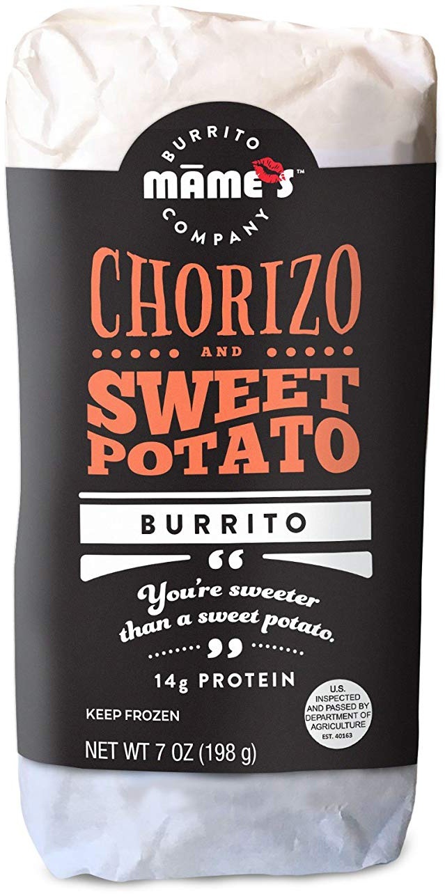 slide 1 of 1, Mame's Sweet Potato Chorizo Burrito, 8 oz