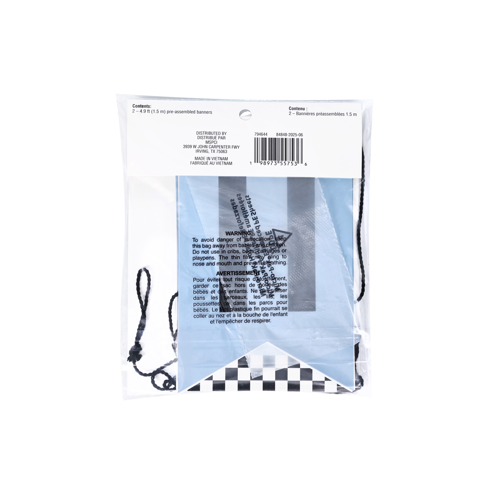 slide 2 of 3, 5ft. Blue Happy Birthday Racing Banner Set By Celebrate It, 5 ft