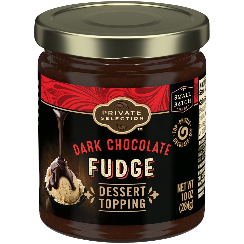 slide 2 of 3, Private Selection Dark Chocolate Fudge Dessert Topping, 10 oz