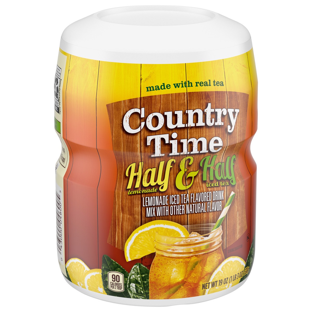 slide 8 of 9, Country Time Half & Half Lemonade Iced Tea Naturally Flavored Powdered Drink Mix, 19 oz Canister, 19 oz