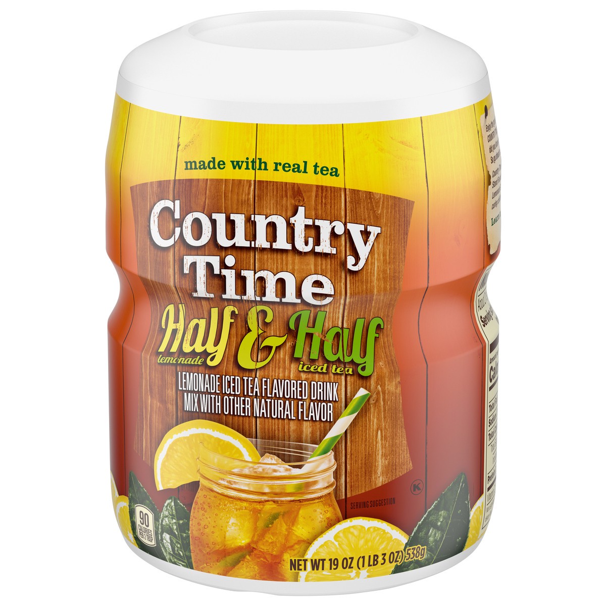 slide 3 of 9, Country Time Half & Half Lemonade Iced Tea Naturally Flavored Powdered Drink Mix, 19 oz Canister, 19 oz