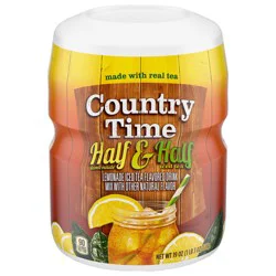 Country Time Drink Mix, 1 Canister, for Flavorful Hydration and Shareable Refreshment, Half & Half Lemonade Iced Tea flavored with other natural flavor, Made with Real Tea, 19 oz