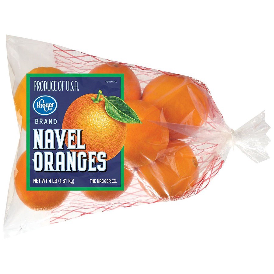 slide 1 of 1, Kroger Navel Oranges 4lb Bag, 4 lb