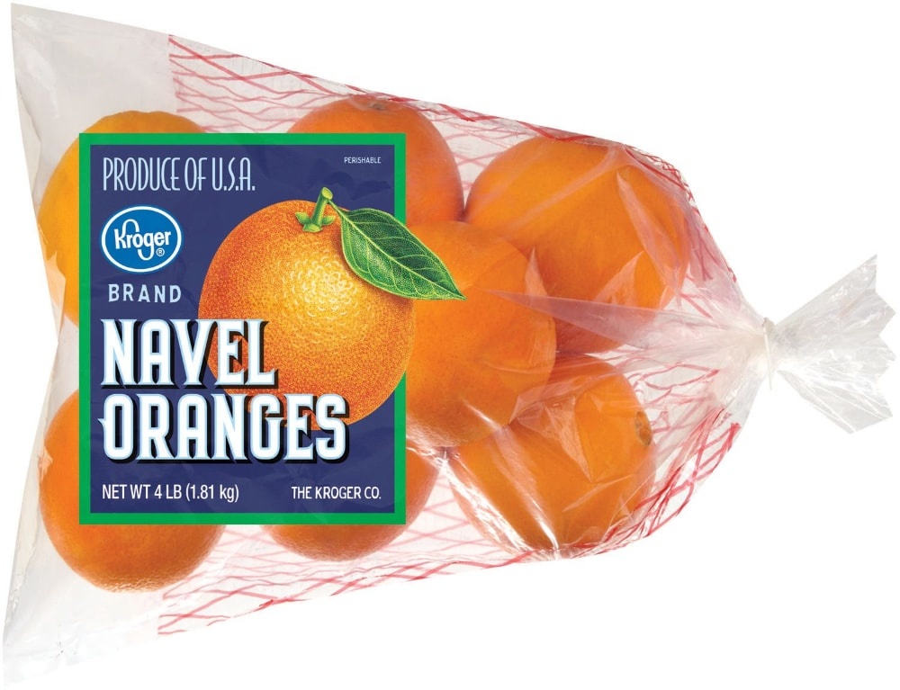 slide 1 of 1, Kroger Navel Oranges 4Lb Bag, 4 lb