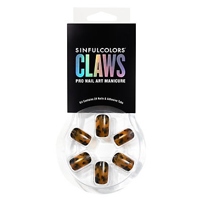 slide 1 of 1, Sinful Colors Claws Press-On Nails Tortoise Tortoise, 24 ct