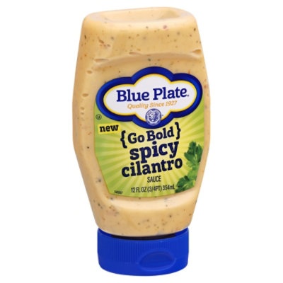 slide 1 of 1, Blue Plate Sauce, Spicy Cilantro, Go Bold, 12 oz