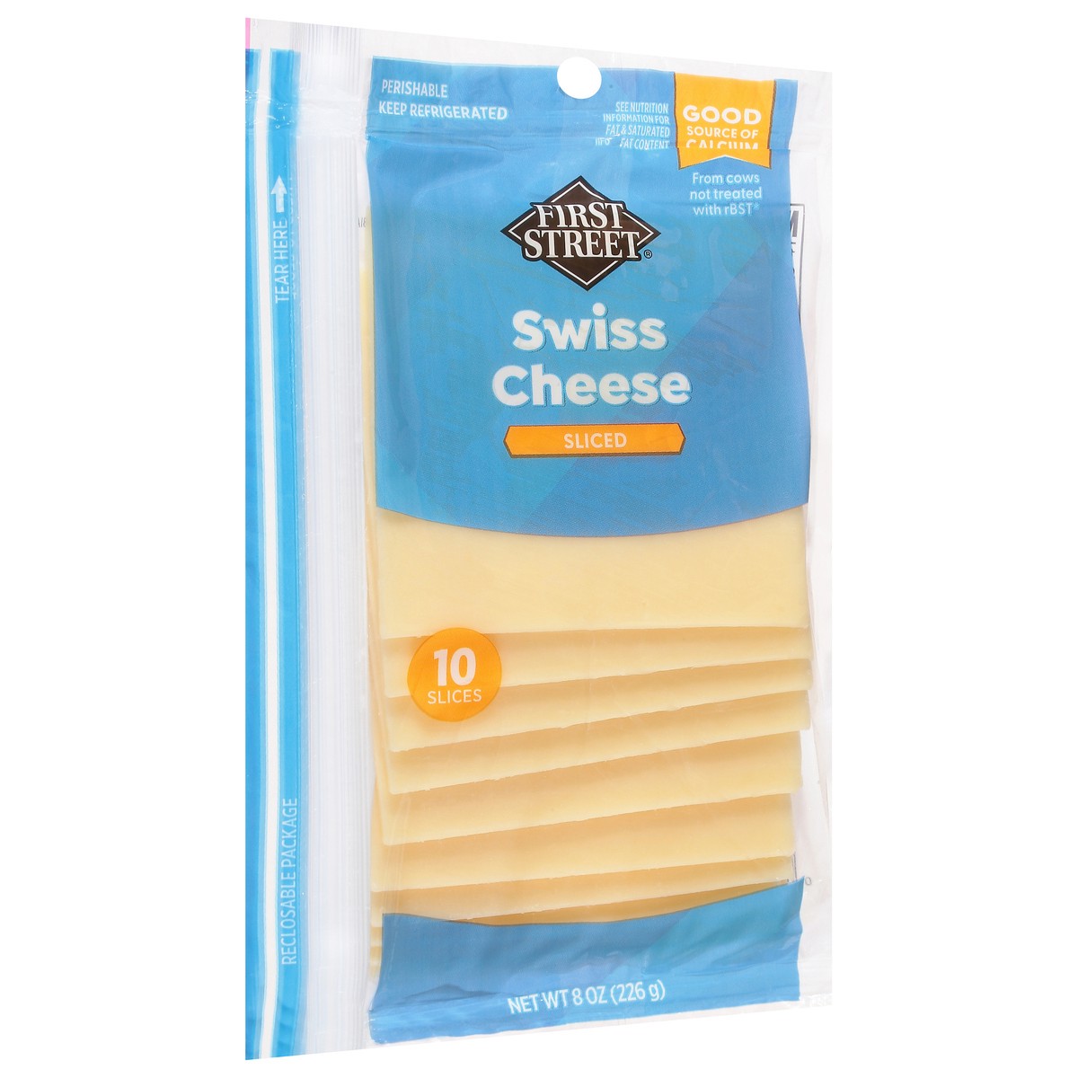 slide 2 of 4, First Street Sliced Swiss Cheese, 8 oz