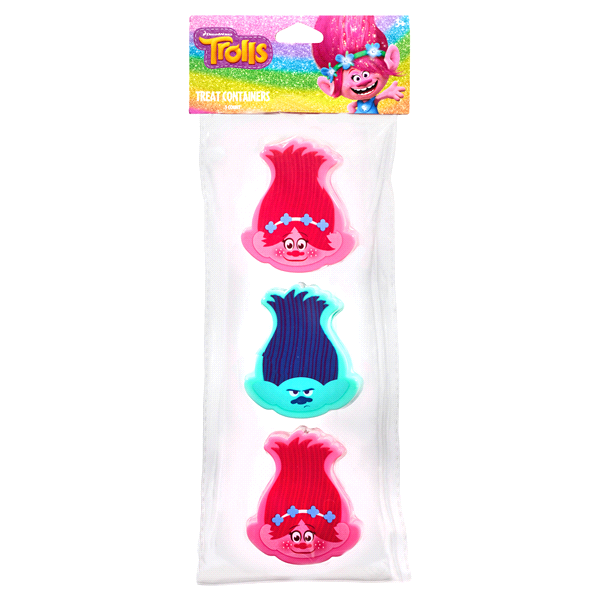 slide 1 of 1, Trolls Figural Treat Container, 3 ct