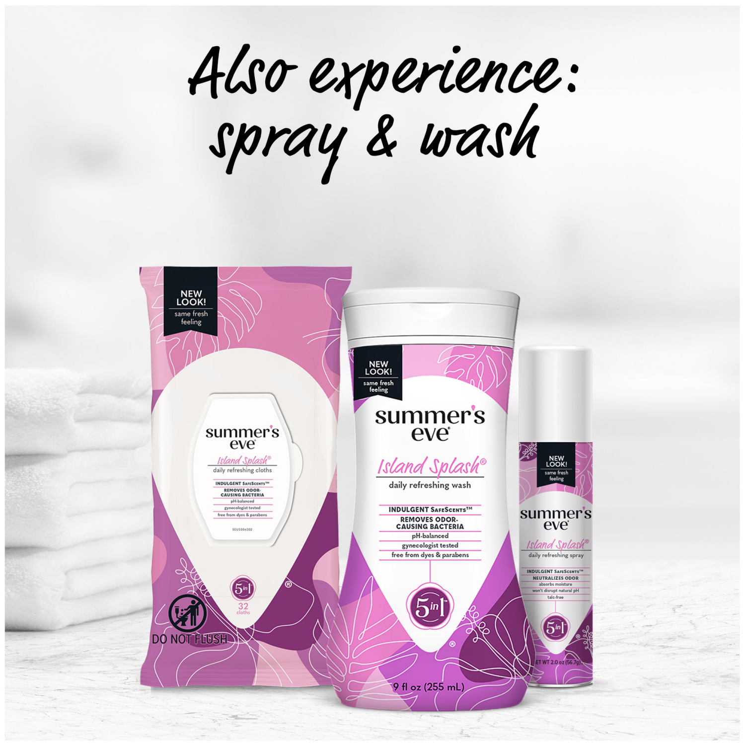 slide 4 of 5, Summer's Eve Island Splash Daily Feminine Wipes, Removes Odor, pH Balanced, 32 Count, 32 ct