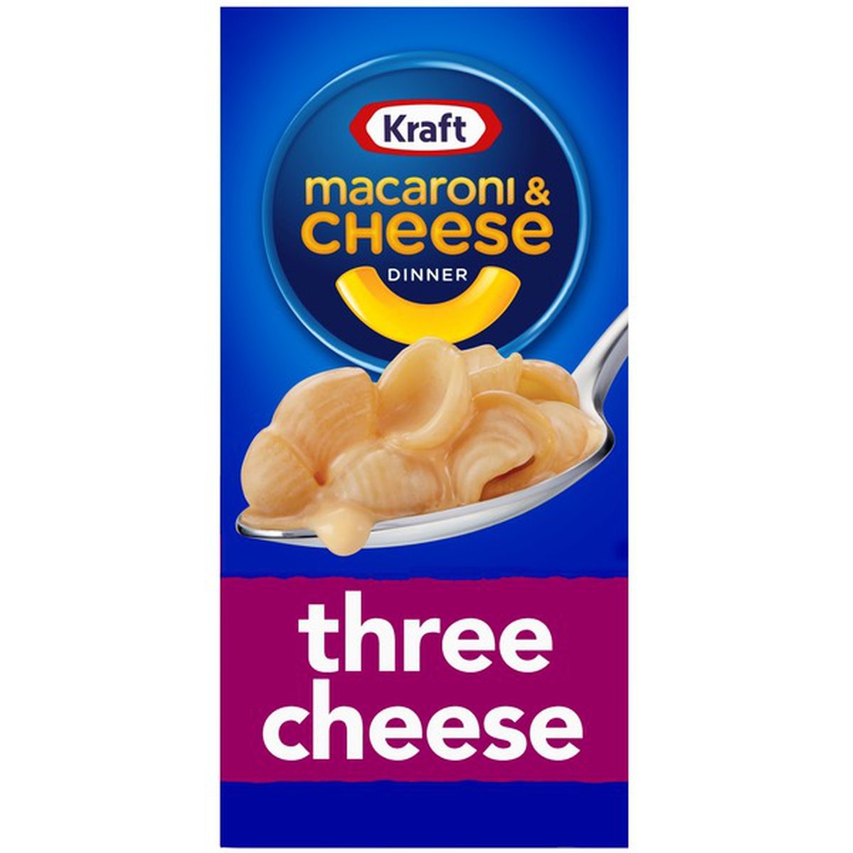 slide 1 of 1, Kraft Three Cheese Macaroni & Cheese, 7.25 oz