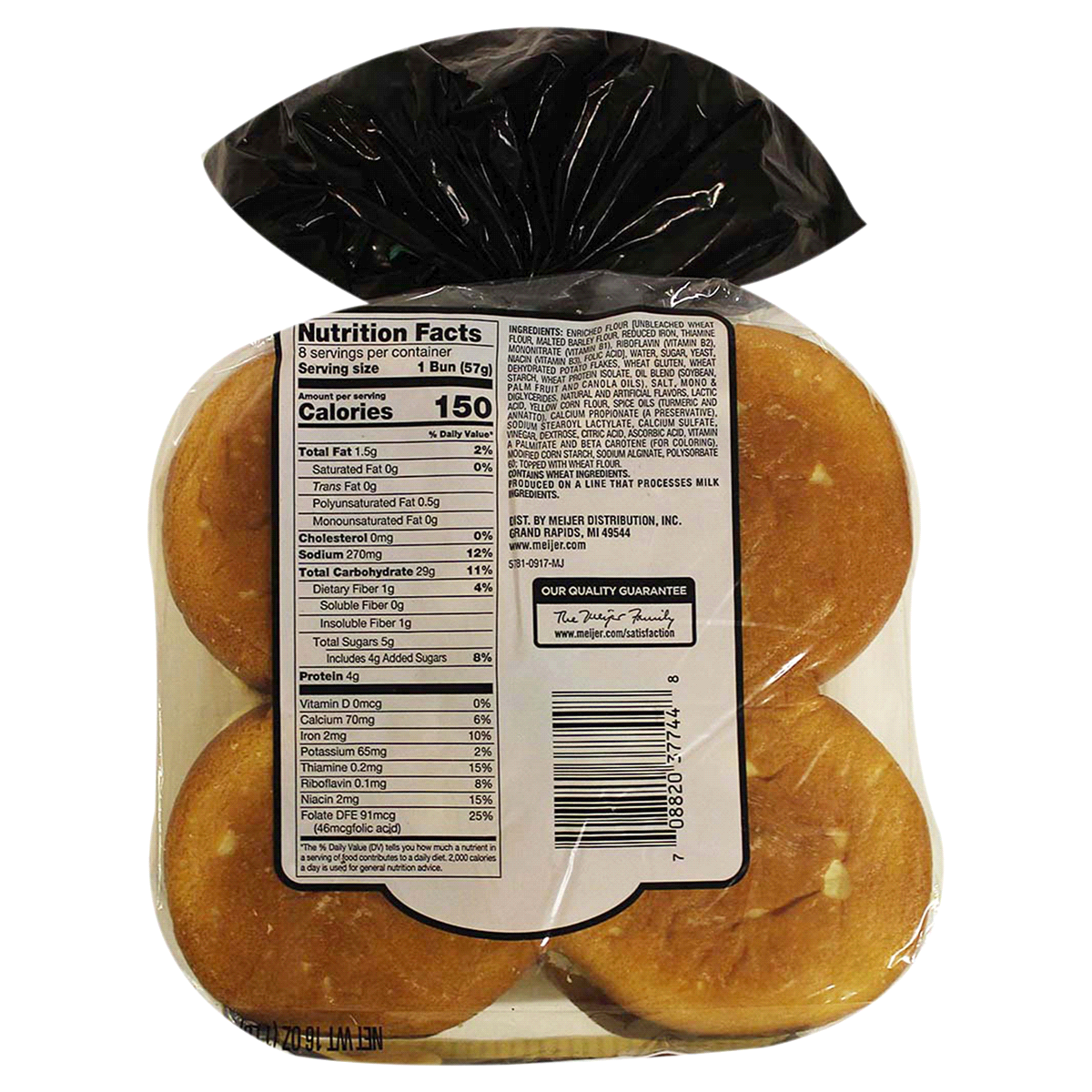 slide 3 of 6, Meijer Gourmet Griller Potato Hamburger Bun, 8 ct