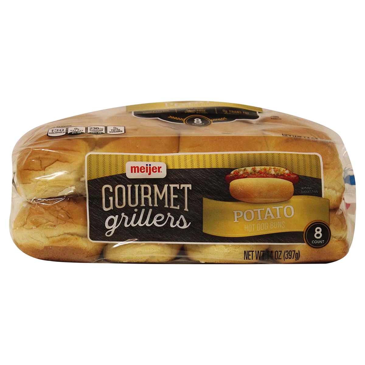 slide 6 of 6, Meijer Gourmet Griller Potato Hot Dog Bun, 8 ct