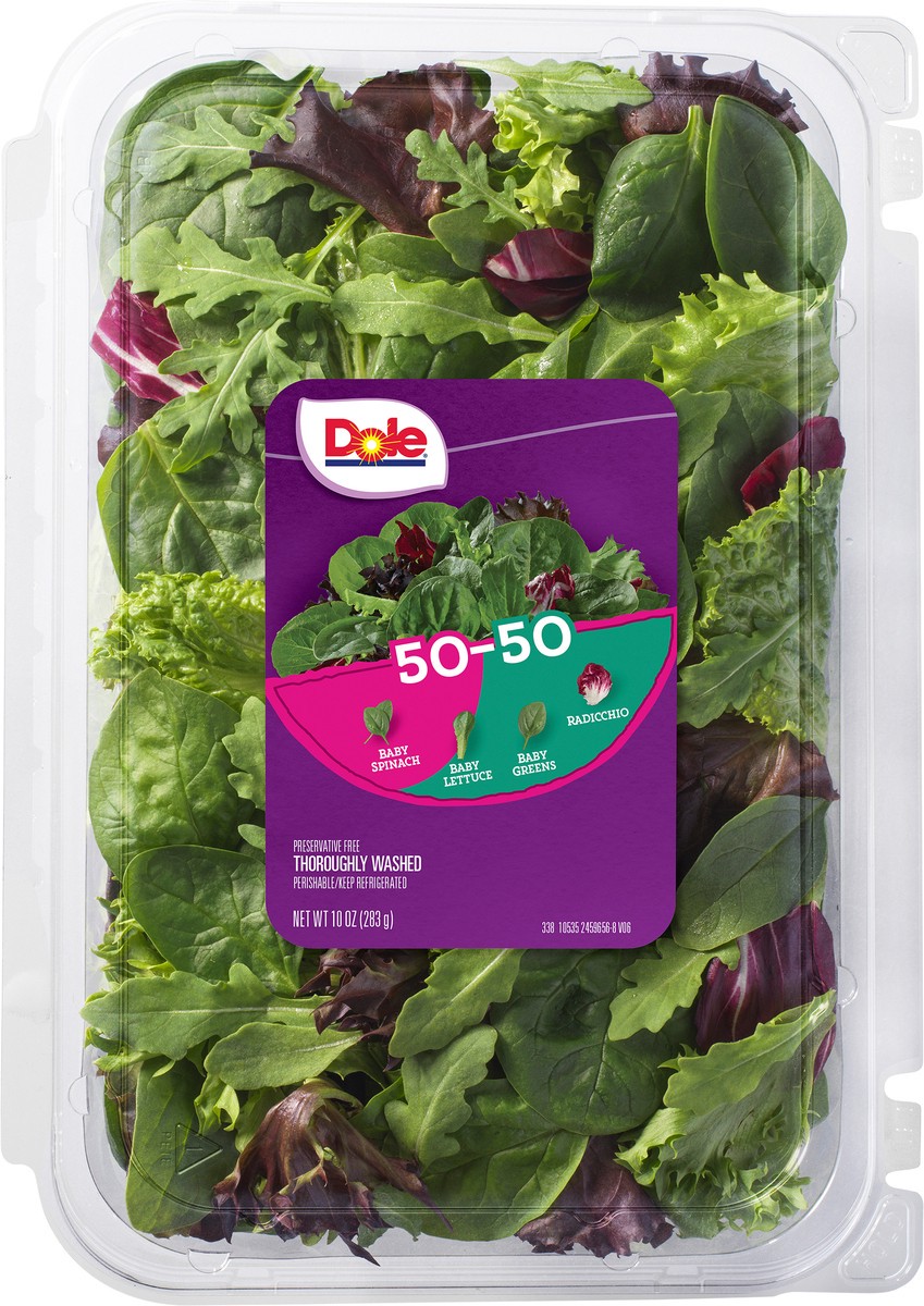 slide 2 of 3, Dole 50/50 Spring Mix & Baby Spinach Blend, 5 oz