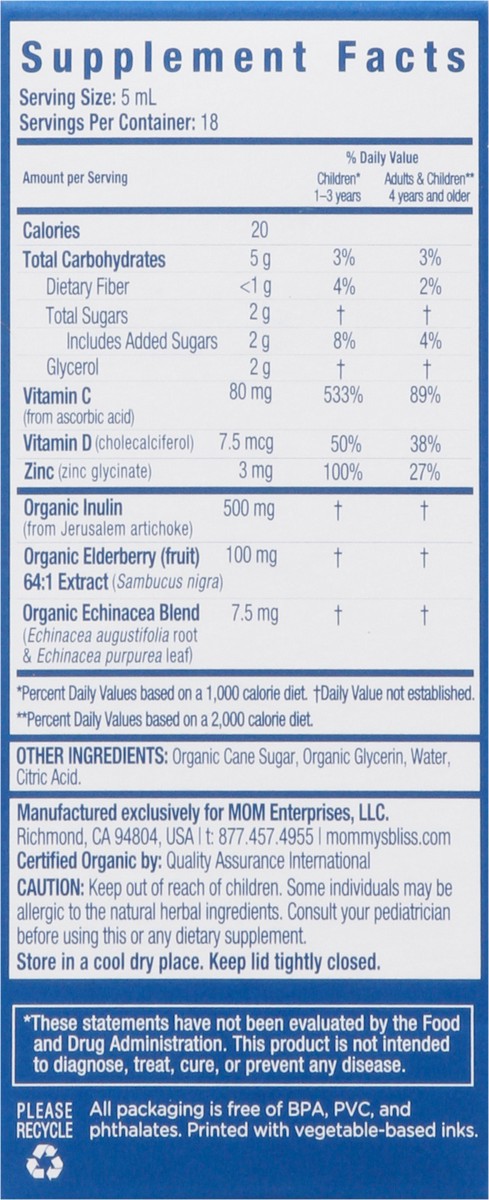 slide 14 of 15, Mommy's Bliss Organic Kids Elderberry Syrup 3 fl oz, 3 fl oz