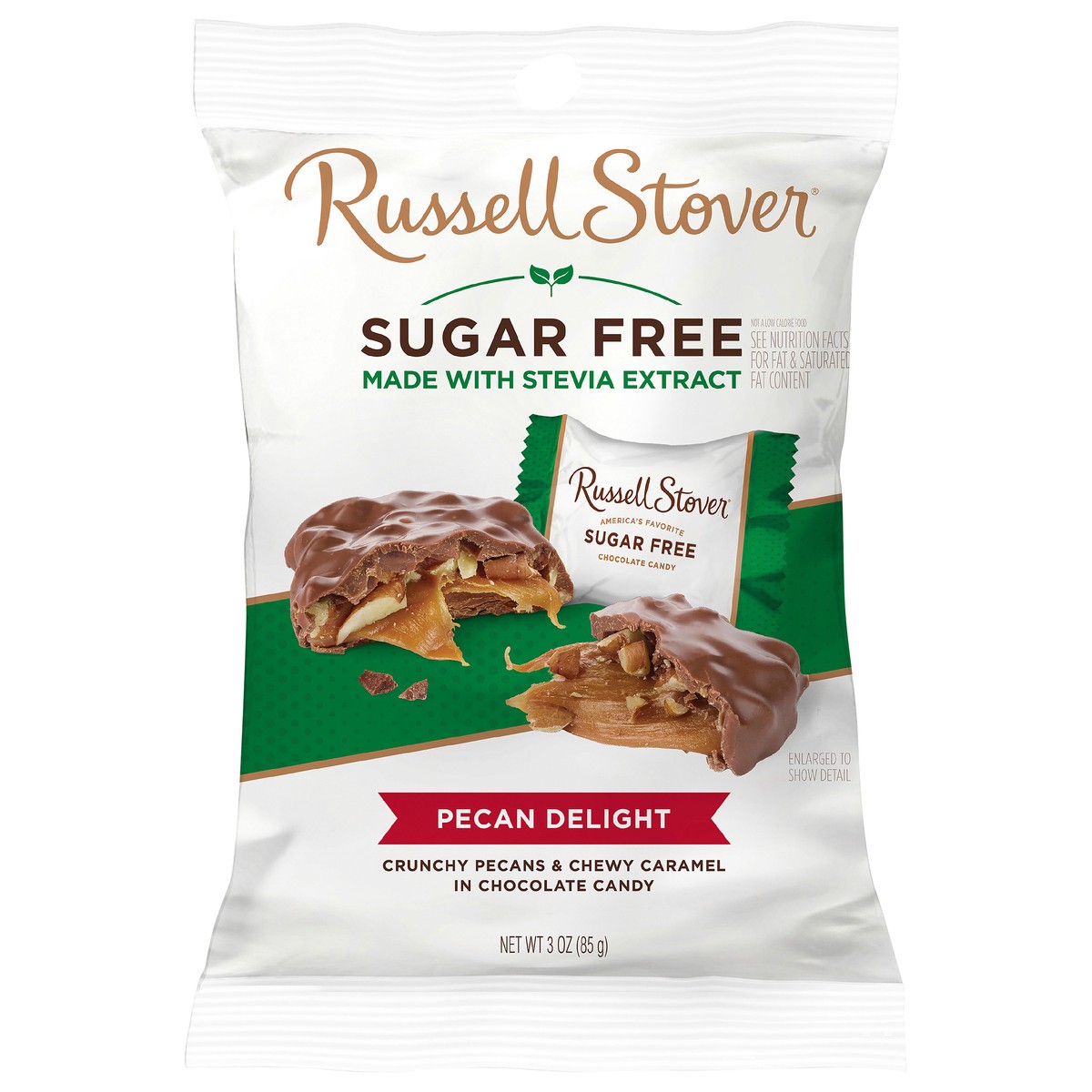 slide 1 of 1, Russell Stover Sugar Free Pecan Delight Chocolate Candy- 3 oz, 3 oz