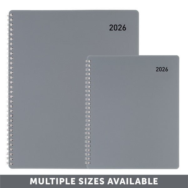 slide 5 of 6, Office Depot Brand Weekly Monthly Planner, 7"" x 9"", Silver, January 2026 to December 2026, OD71210026, 1 ct
