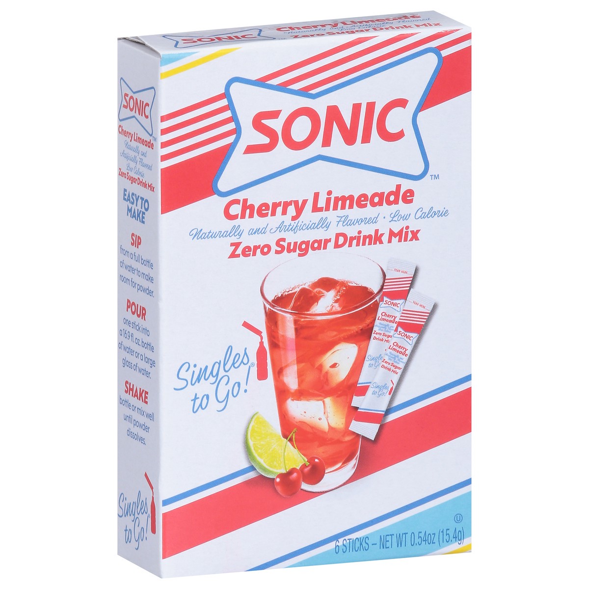 slide 5 of 9, Sonic Zero Sugar Cherry Limeade Drink Mix 6 ea, 6 ct