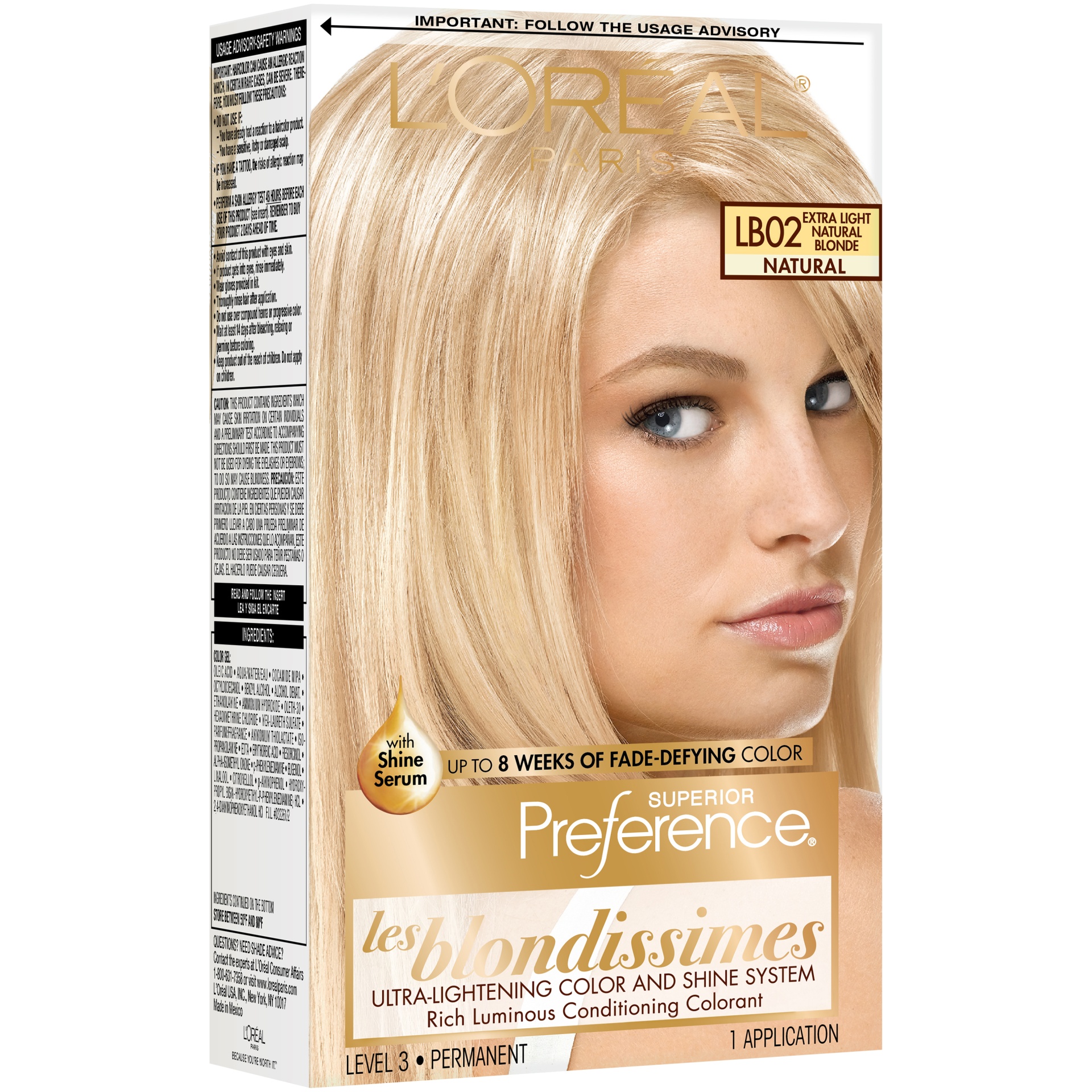 slide 3 of 8, L'Oréal Superior Preference Fade-Defying Color & Shine System, Level 3 Permanent, Cooler, Light Ash Blonde 9A, 1 ct