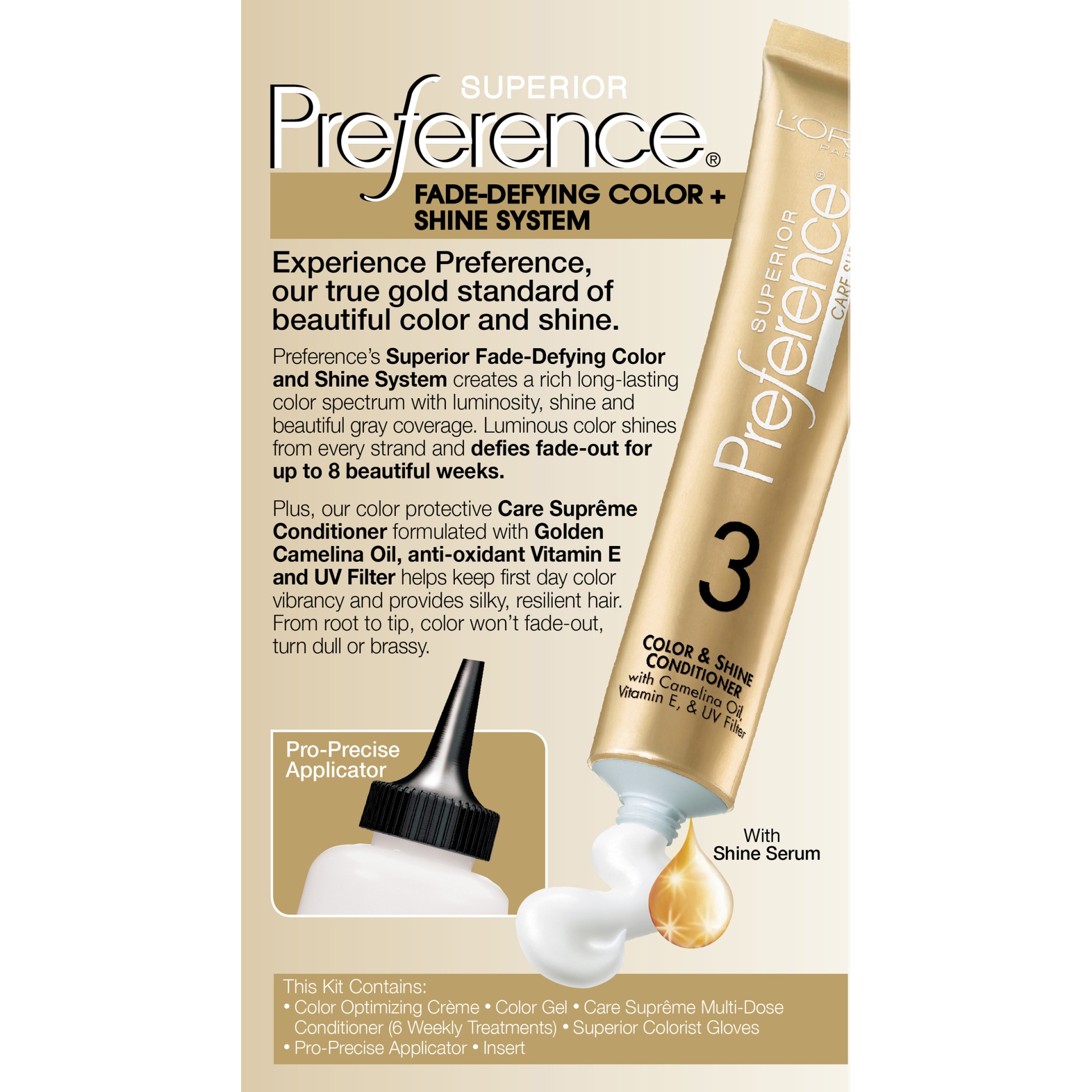 slide 7 of 8, L'Oréal Superior Preference Fade-Defying Color & Shine System, Level 3 Permanent, Cooler, Light Ash Blonde 9A, 1 ct