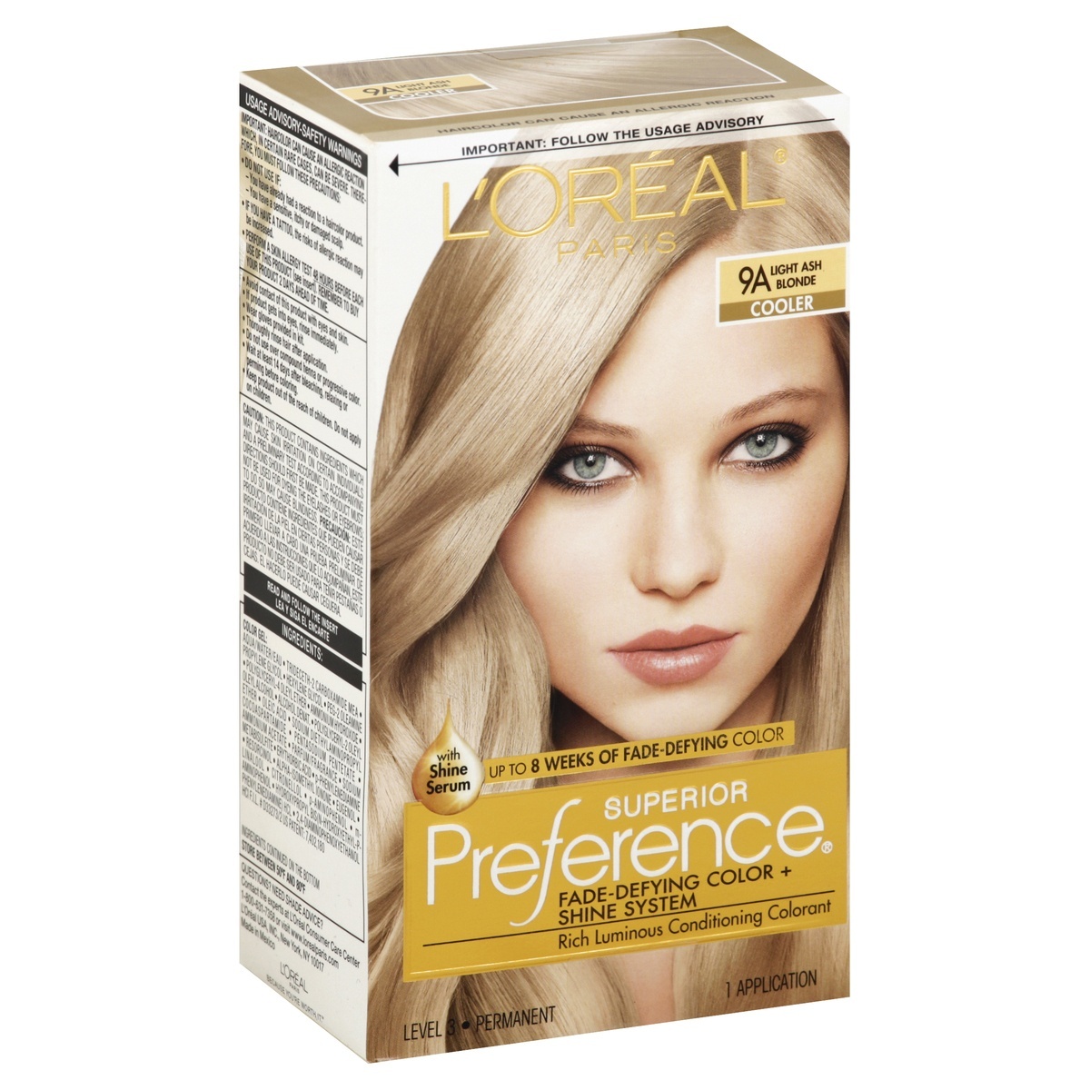 slide 1 of 8, L'Oréal Paris Superior Preference Fade-Defying Color + Shine System 9A Light Ash Blonde, 1 ct