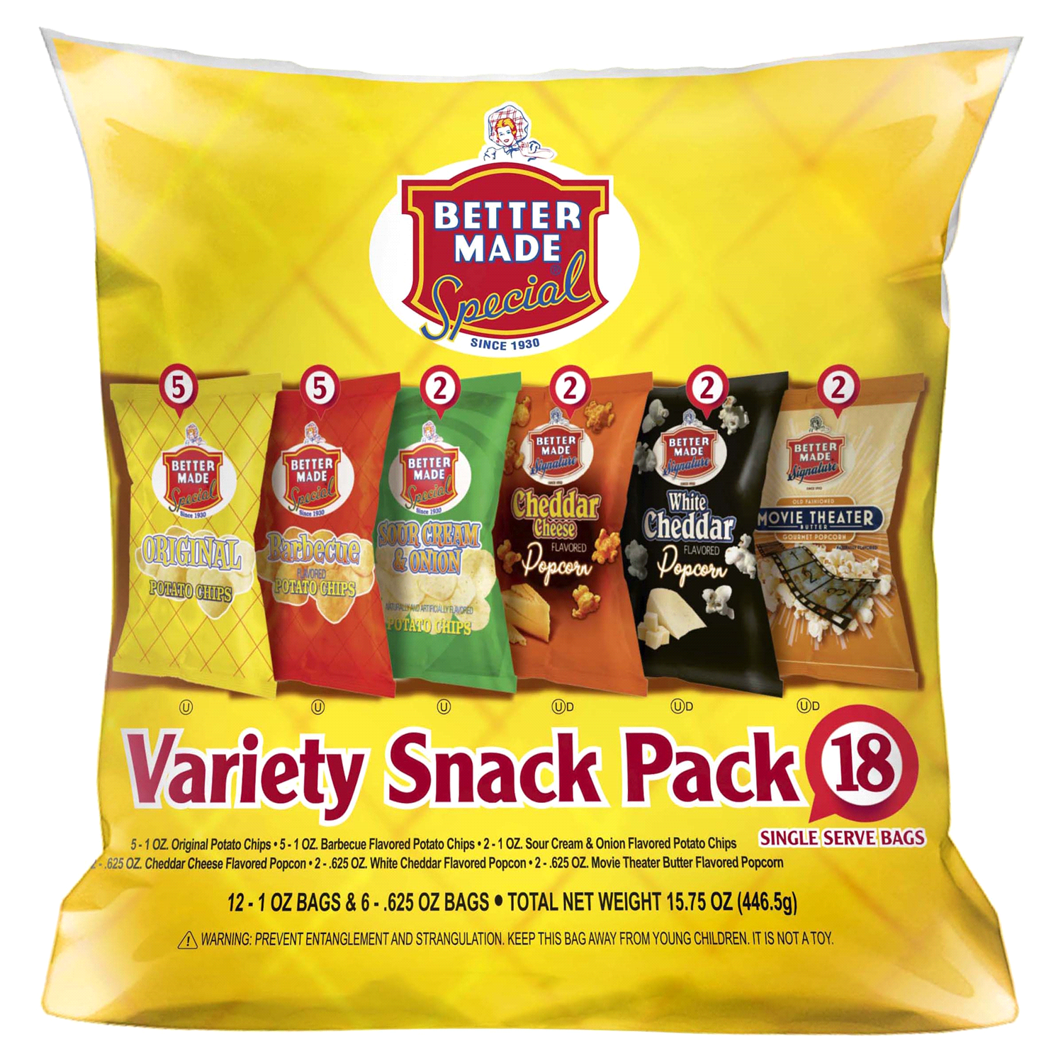 slide 1 of 1, Better Made Variety Snack Pack, 15.75 oz