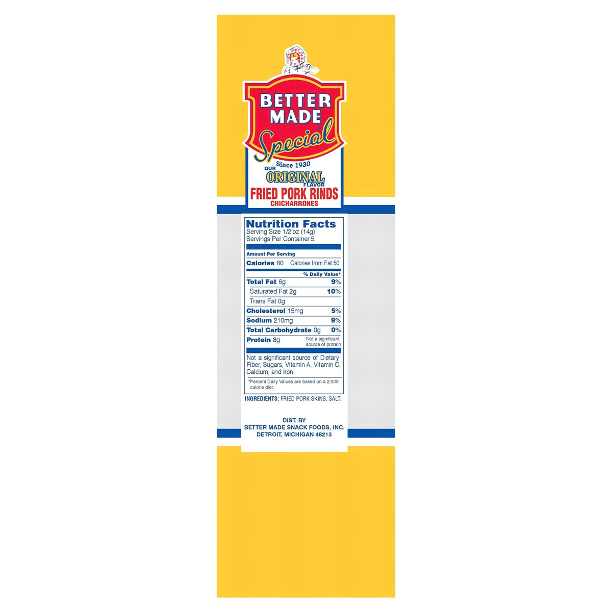 slide 2 of 2, Better Made Bettermade Pork Rinds Original Flavor, 2.5 oz