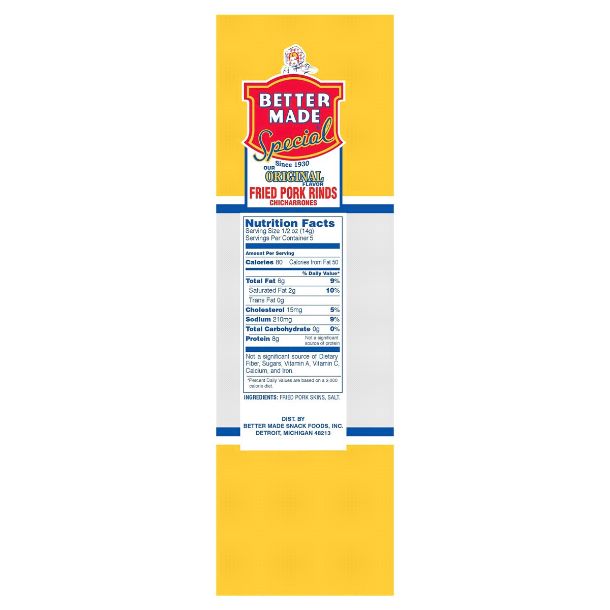 slide 2 of 2, Better Made Bettermade Pork Rinds Original Flavor, 2.5 oz