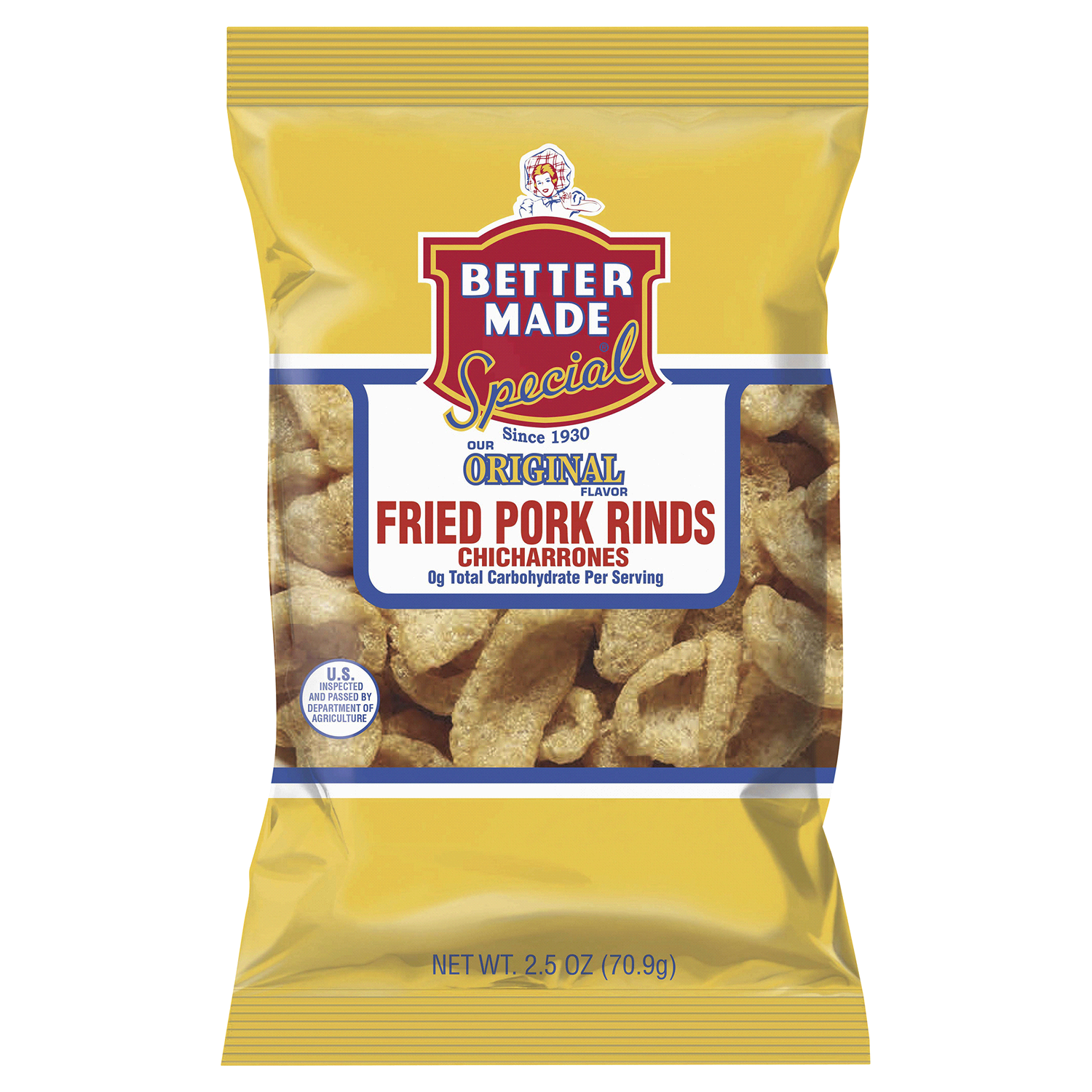 slide 1 of 2, Better Made Bettermade Pork Rinds Original Flavor, 2.5 oz