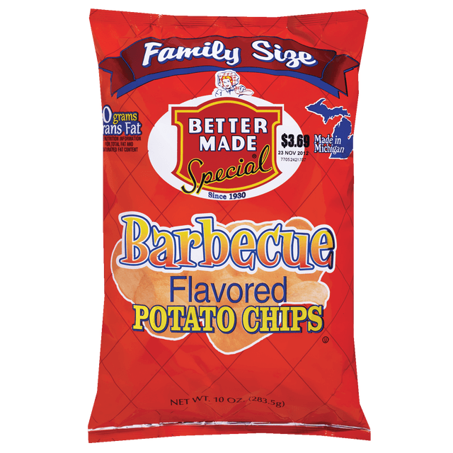 slide 1 of 1, Bm Family Size Bbq Chips, 8.5 oz