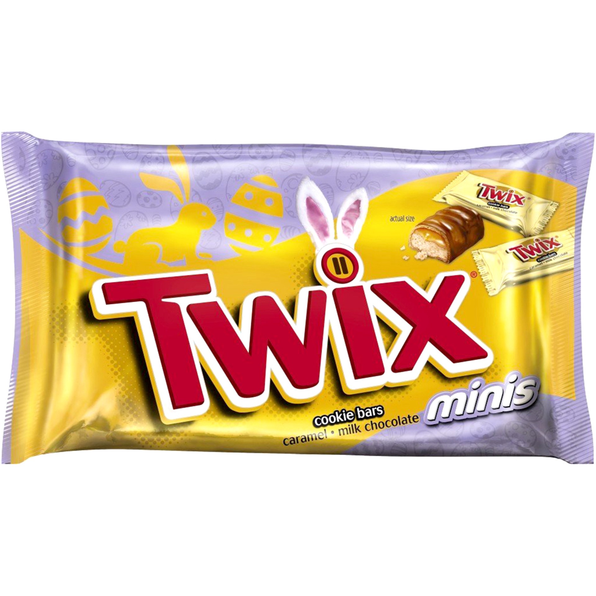 slide 1 of 3, TWIX Easter Caramel Minis Size Chocolate Cookie Bar Candy 11.5-Ounce Bag, 11.5 oz