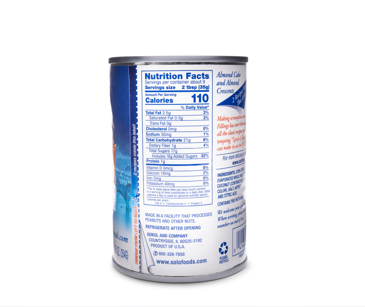 slide 2 of 2, Solo Almond Cake & Pastry Filling 12.5 oz, 12.5 oz