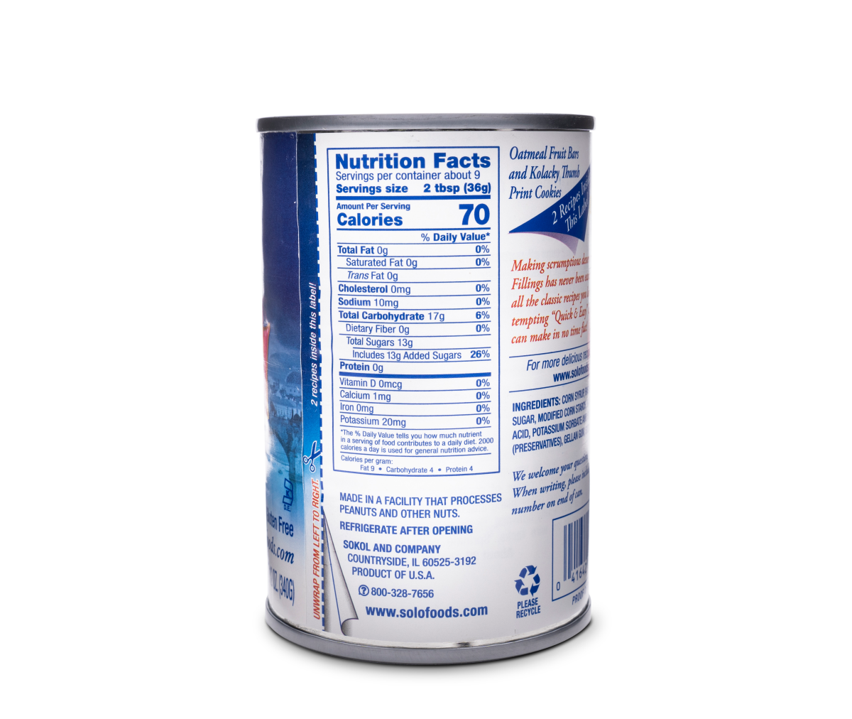 slide 2 of 2, Solo Raspberry Cake & Pastry Filling 12 oz, 12 oz