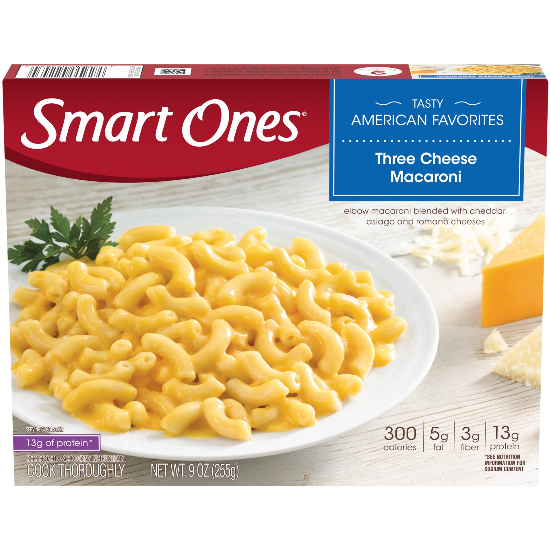 slide 1 of 9, Smart Ones Three Cheese Macaroni Frozen Meal, 9 oz Box, 9 oz