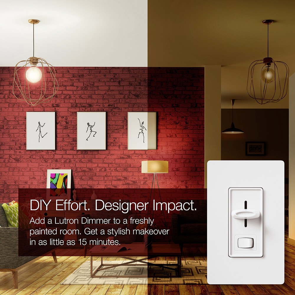 slide 5 of 6, Lutron Skylark LED+ Single-pole/3-way LED Slide Light dimmer switch White, 1 ct