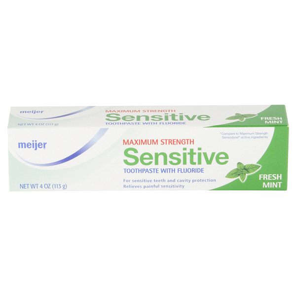 slide 1 of 4, Meijer Maximum Strength Sensitive Toothpaste, 4 oz