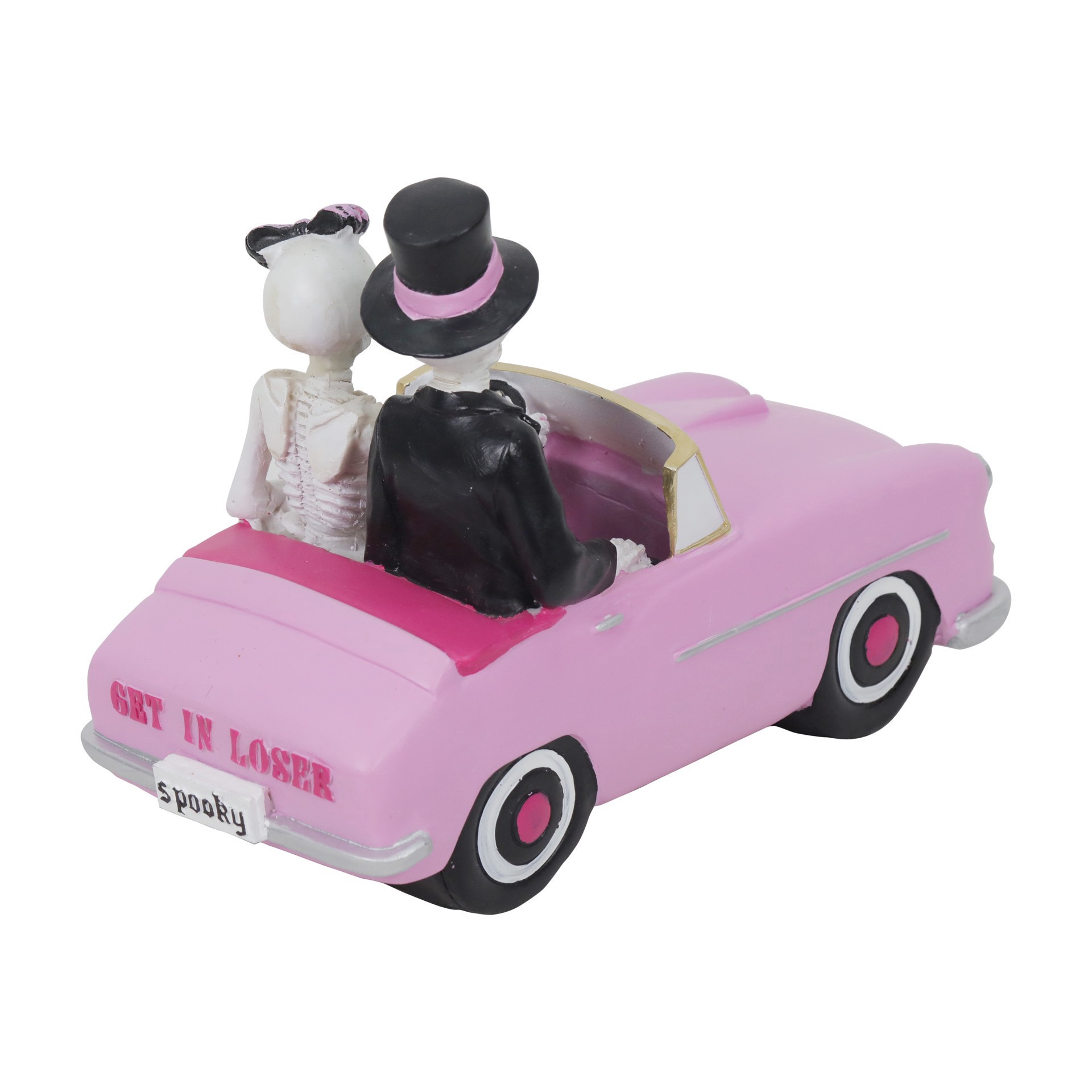 slide 2 of 2, 10.25" Skeleton Couple In Car Tabletop Decor By Ashland, 10.25 in x 4.5 in x 7 in