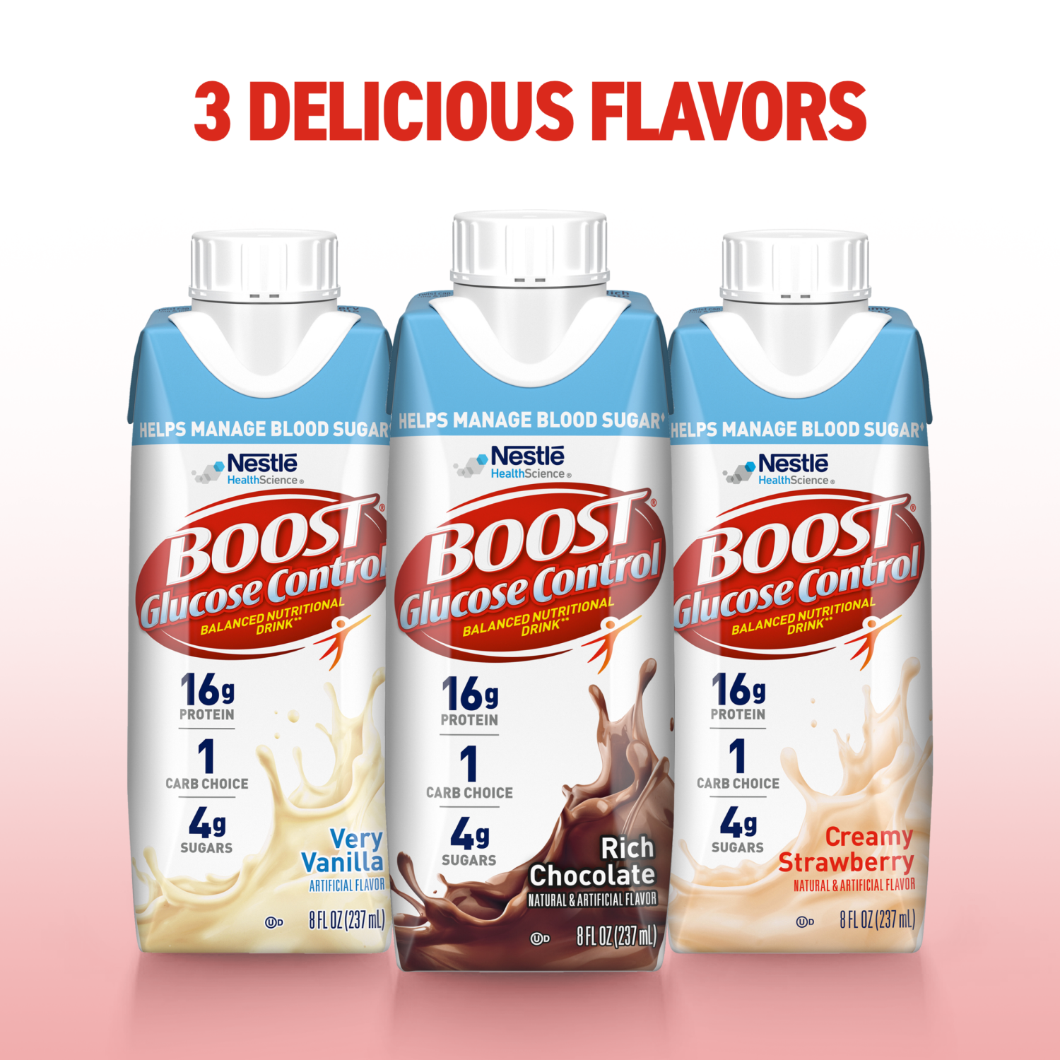 slide 6 of 7, Boost Glucose Control Creamy Strawberry Balanced Nutritional Drink 6 - 8 fl oz Cartons, 6 ct