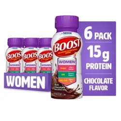 Boost Women Rich Chocolate Balanced Nutritional Drink Bottle 6 - 8 fl oz Bottles