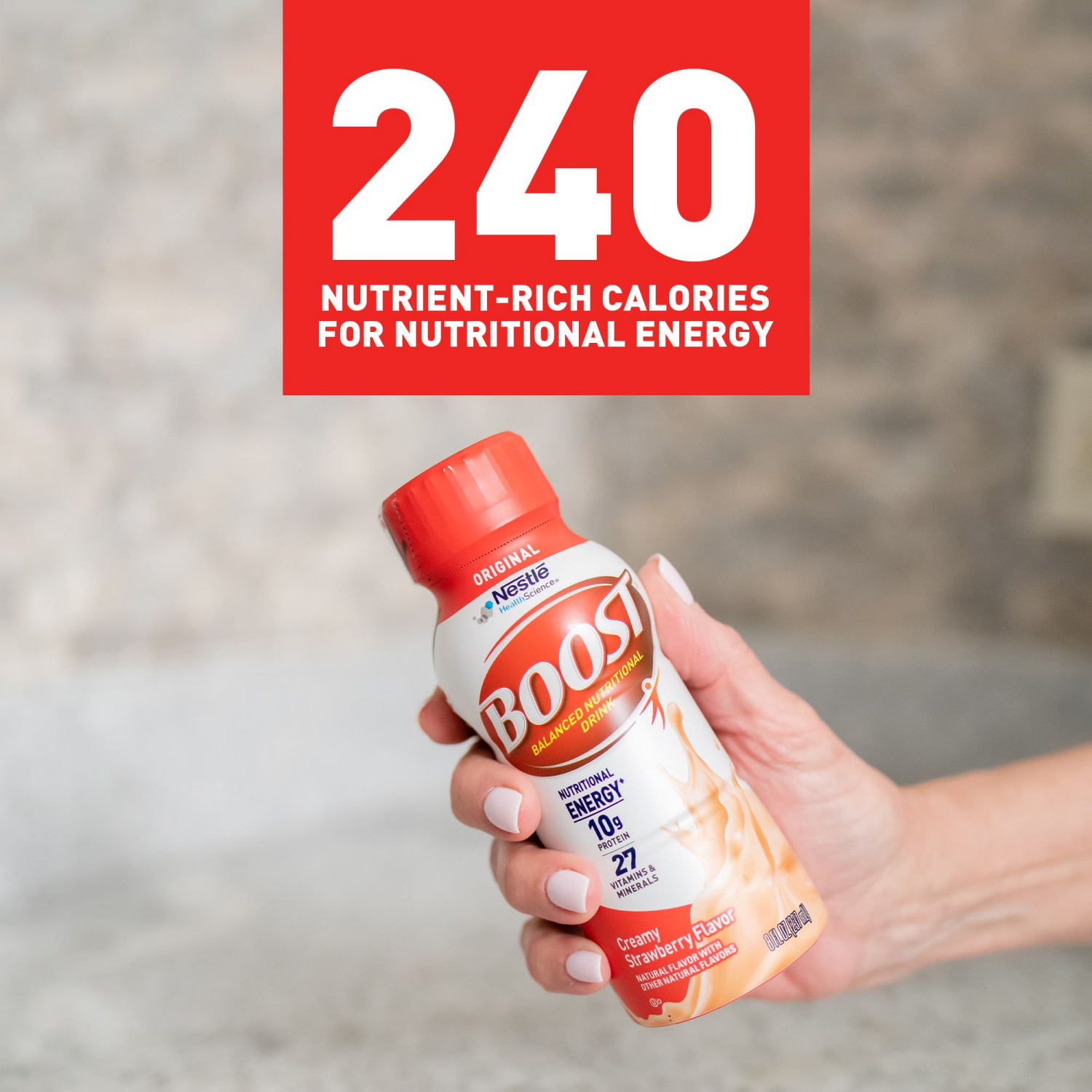 slide 6 of 8, Boost Original Creamy Strawberry Flavor Balanced Nutritional Drink 6 - 8 fl oz Bottles, 6 ct