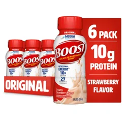 Boost Original Creamy Strawberry Flavor Balanced Nutritional Drink 6 - 8 fl oz Bottles