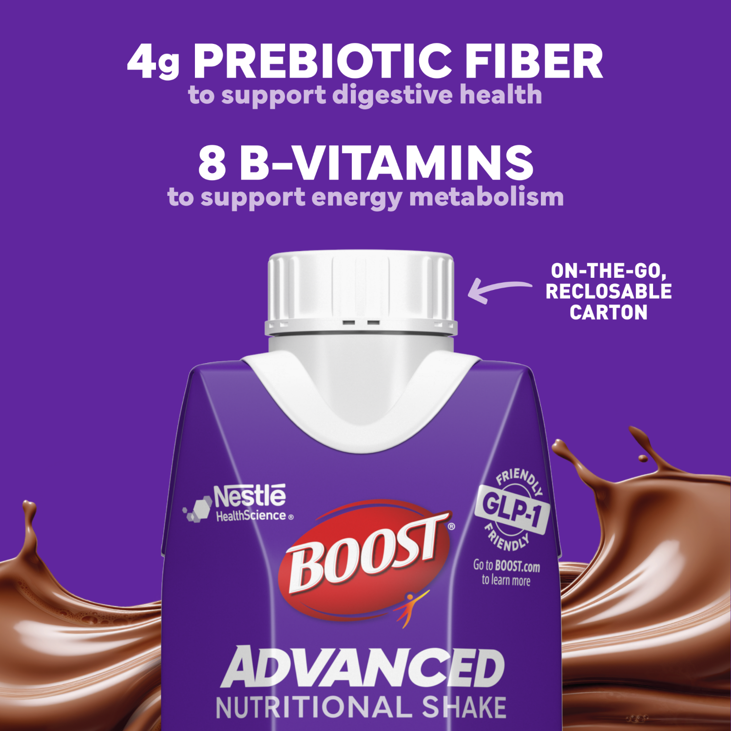 slide 2 of 6, Boost® Advanced Chocolate Nutritional Shake, 4 ct; 11 oz