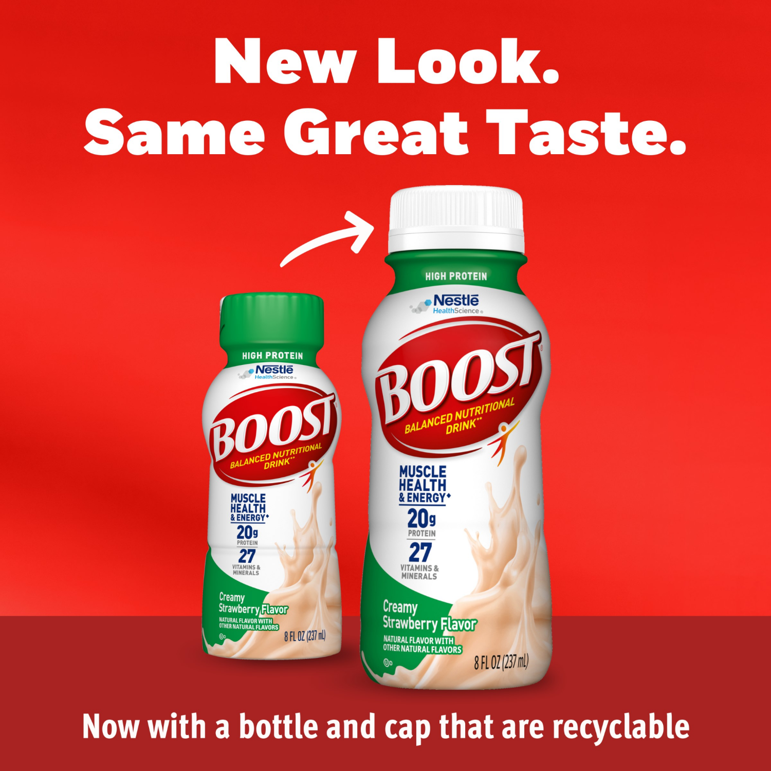 slide 3 of 7, Boost High Protein Creamy Strawberry Balanced Nutritional Drink 12 - 8 fl oz Bottles, 12 ct