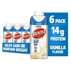 Boost Plus Very Vanilla Balanced Nutritional Drink 6 - 8 fl oz Bottles